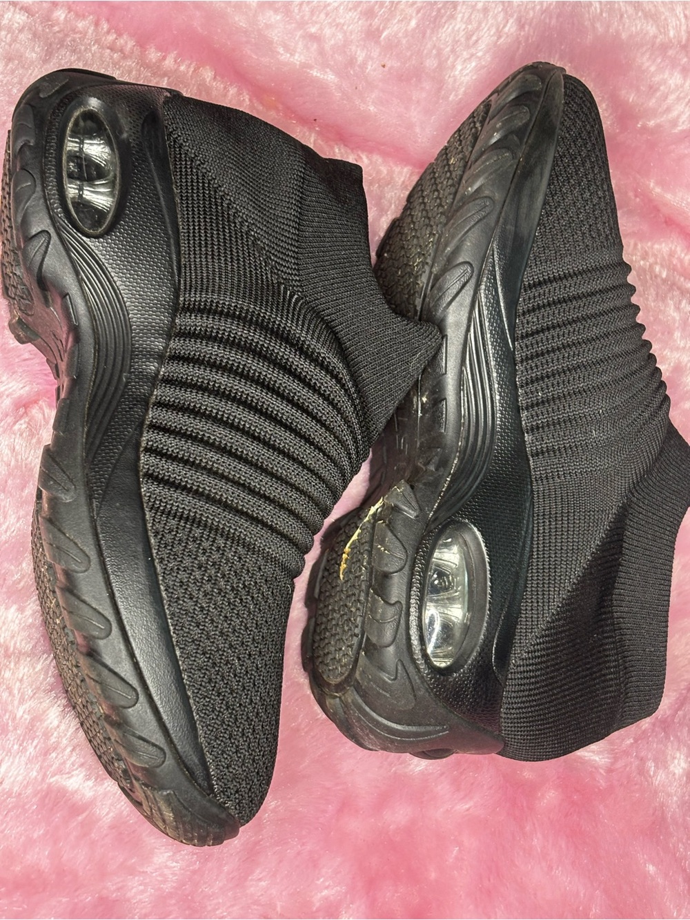 Kids Black Slip-On Knit Sneakers